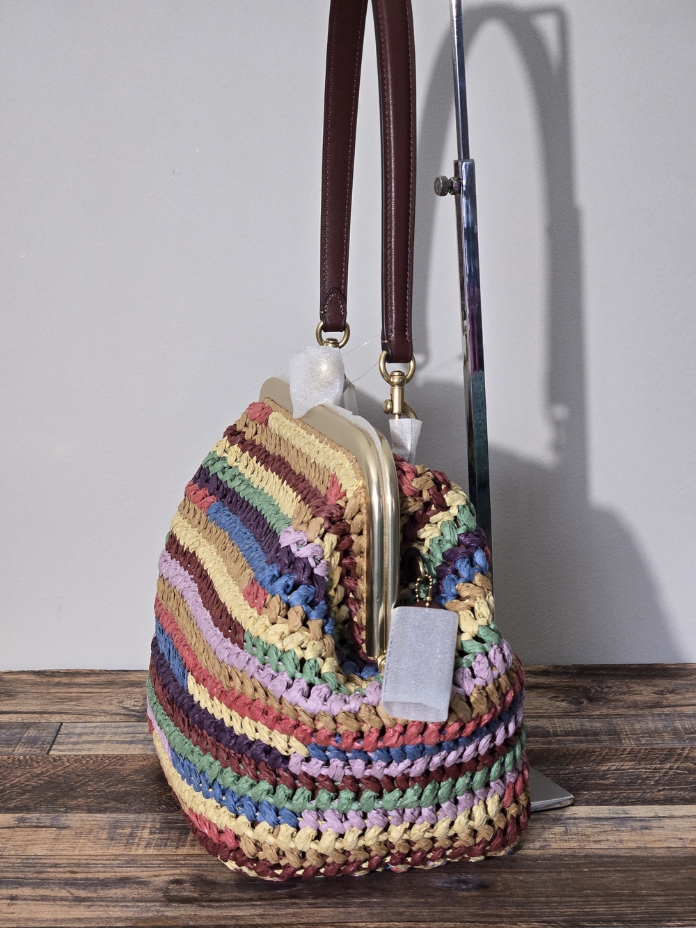 Coach Kisslock Straw Bag 27 - Picture 4 of 10